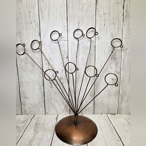 Vintage Brass Fan-Shaped Photo Holder – Mid-Century Modern Display Stand